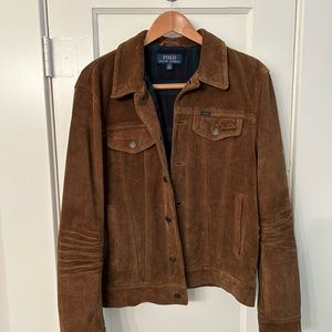 Polo Ralph Lauren suede trucker jacket.